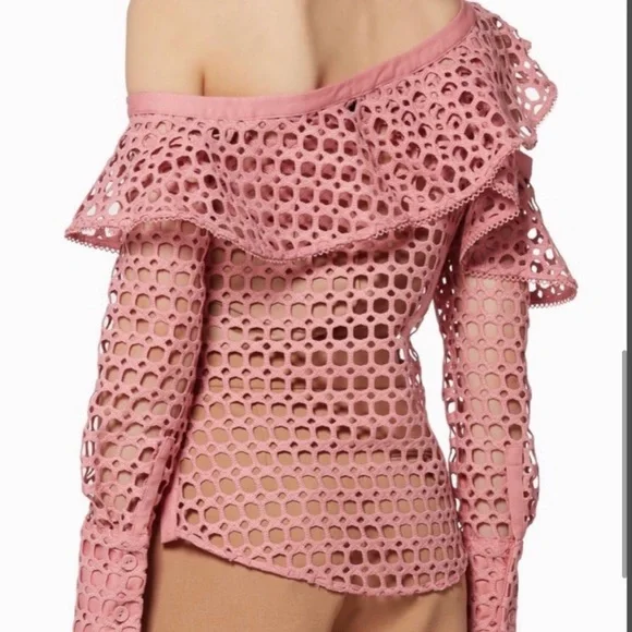 Self-Portrait Ruffled Heavy Lace Top - Picture 7 of 14